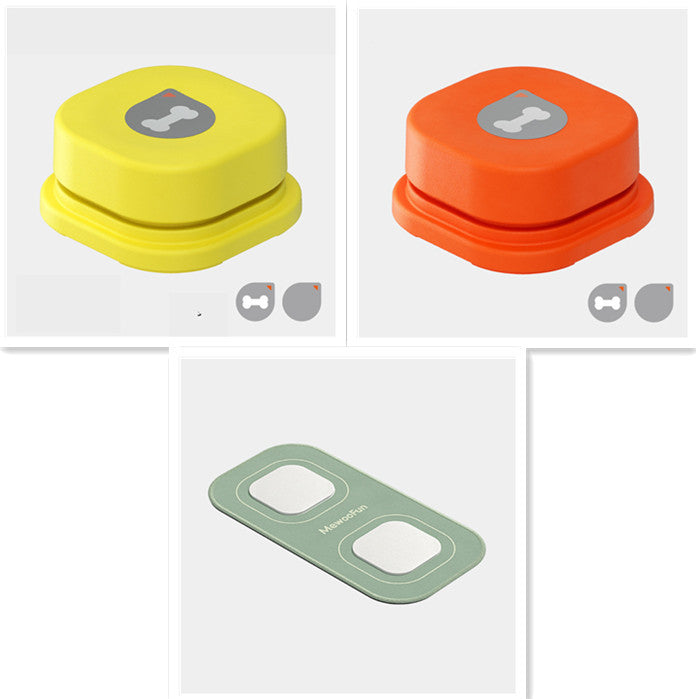 Orange Poppy pet talking button toy set with two colorful press buttons for pet communication training
