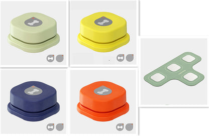 Orange Poppy pet talking button toy set with four colorful square buttons and four button pad for pet communication