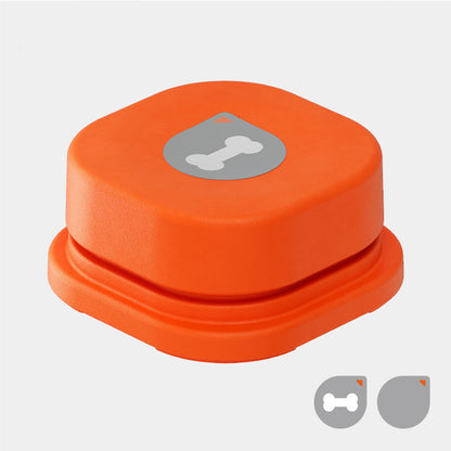 Orange Poppy pet talking button toy with bone icon for pet communication training and reusable voice commands