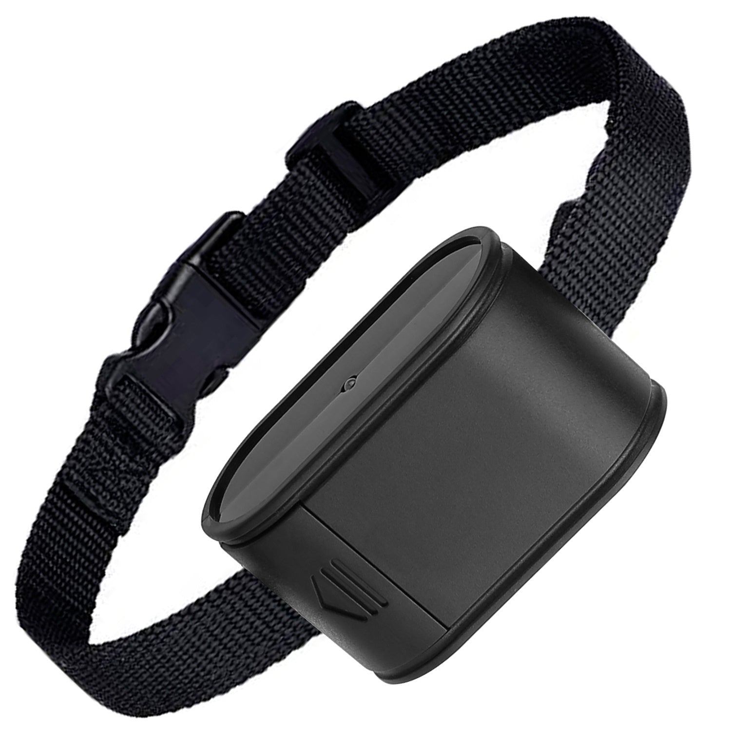 Adjustable pet boundary collar system with a durable black strap for effective pet containment.