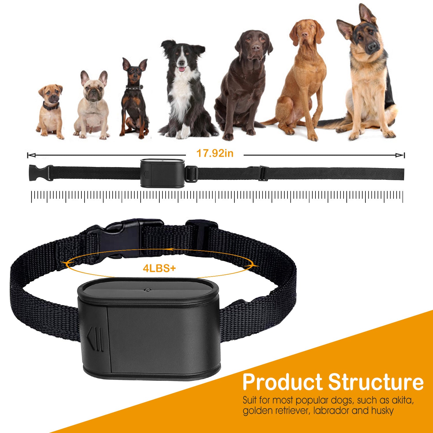 Adjustable pet boundary collar system designed for various dog breeds with adjustable strap for comfort