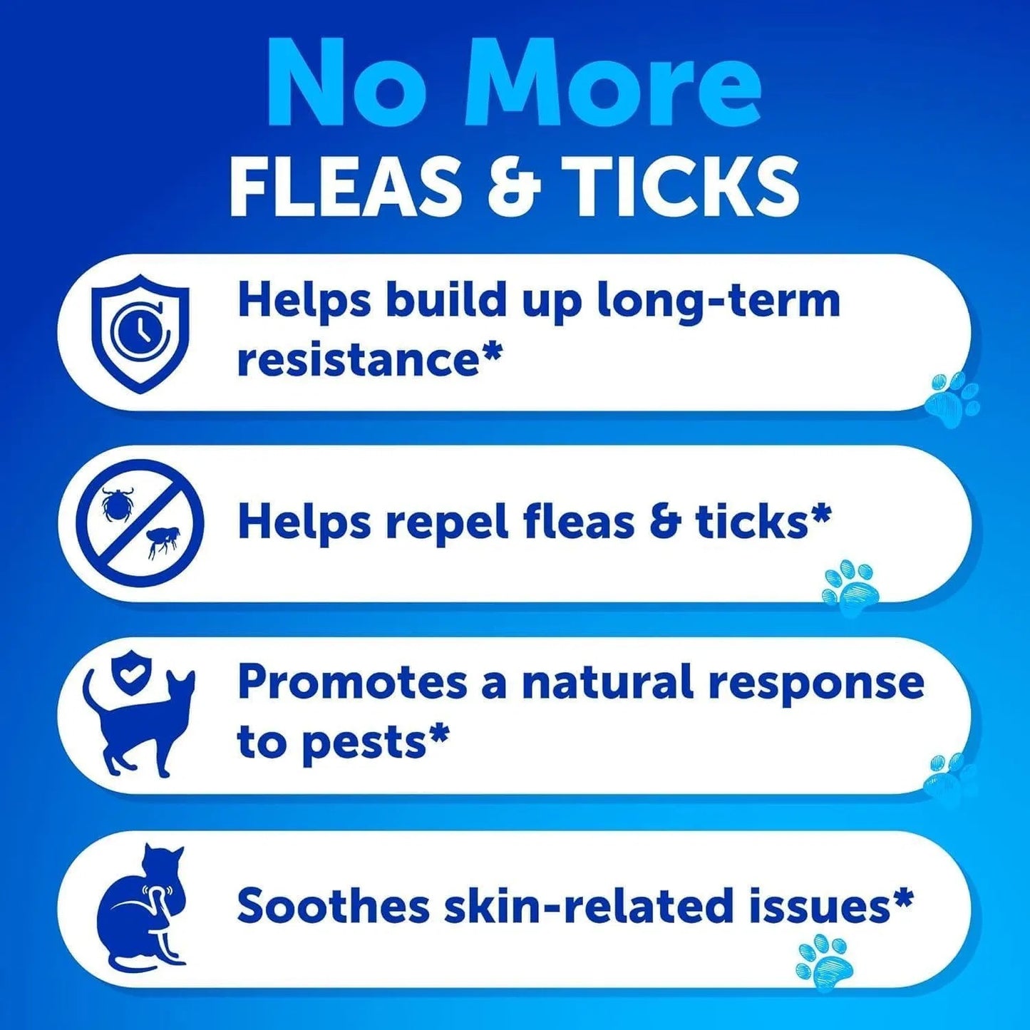 Orange Poppy cat bed label promoting natural flea and tick prevention for cats and skin soothing benefits