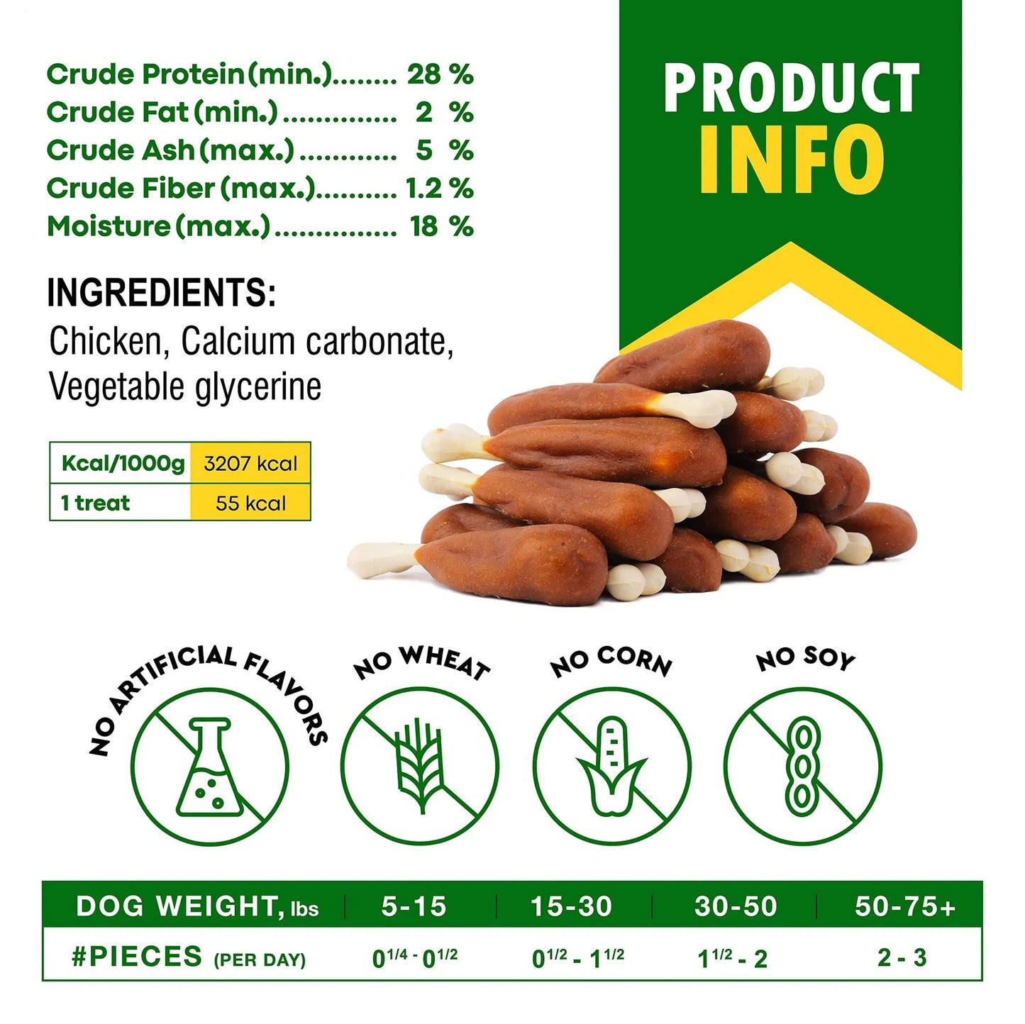 Healthy dog training treats for small and large dogs made with chicken and no artificial flavors