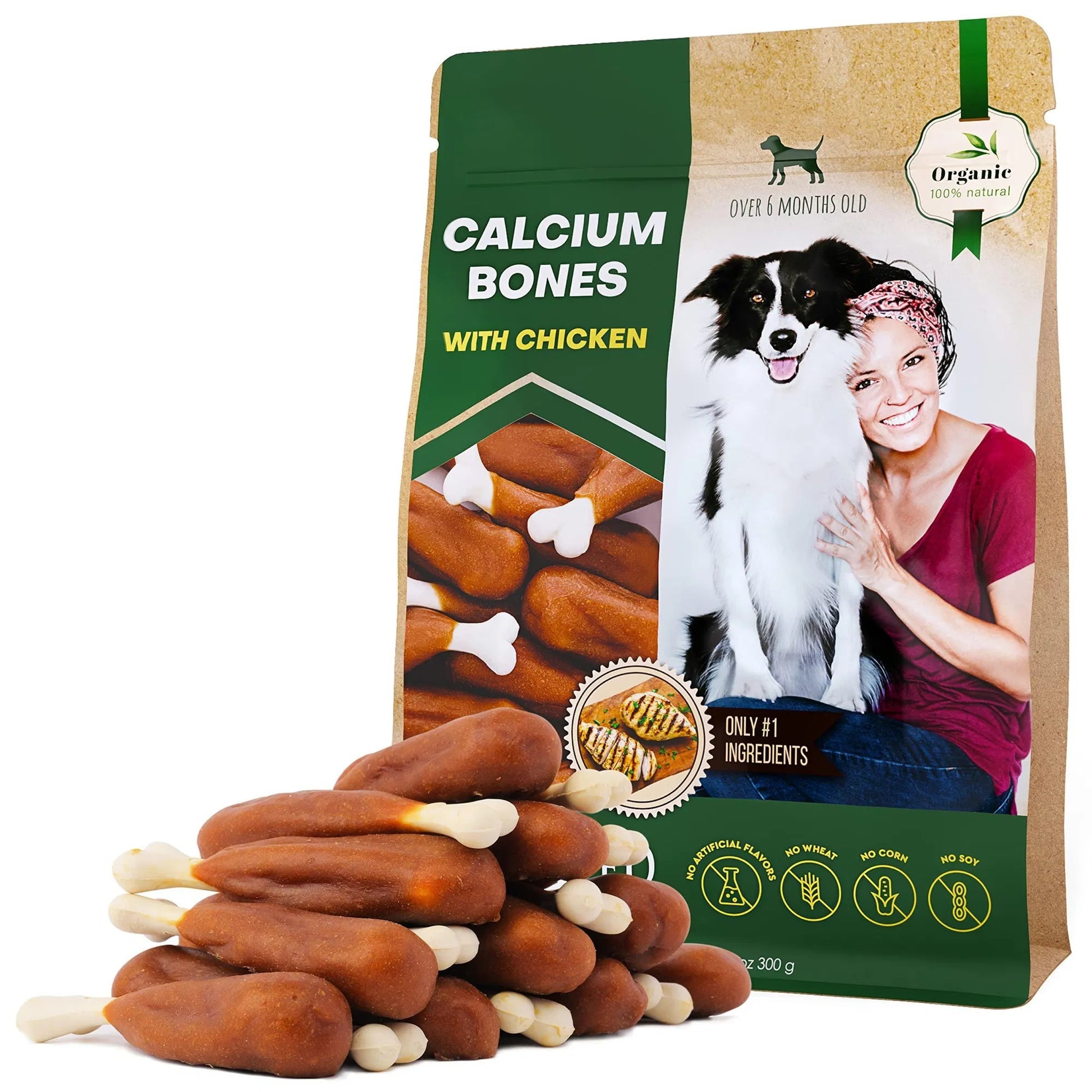 Calcium bones with chicken from Pet Haven Delights, healthy dog training treats for small and large dogs