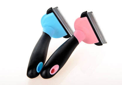 Best pet grooming tool for hair featuring ergonomic handles in blue and pink for comfortable use