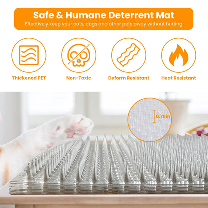 Transparent cat deterrent mats for furniture designed to prevent pets from scratching or climbing