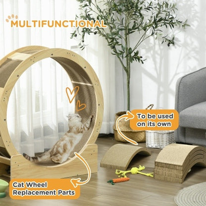 Cat scratching board replacement designed for multifunctional use with a cat wheel setup