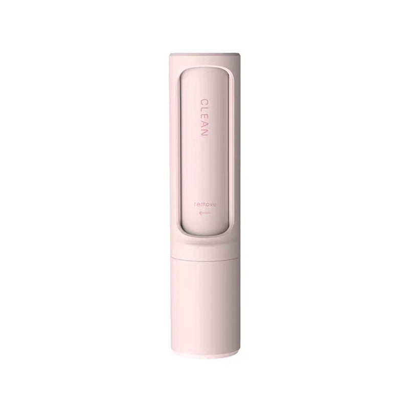 Orange Poppy pink cordless reusable pet hair remover brush with compact travel case for beds and blankets