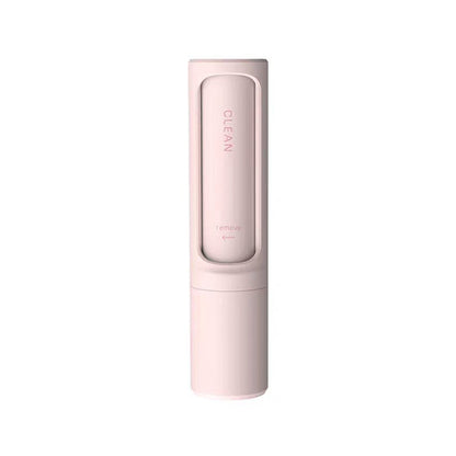 Orange Poppy pink cordless reusable pet hair remover brush with compact travel case for beds and blankets
