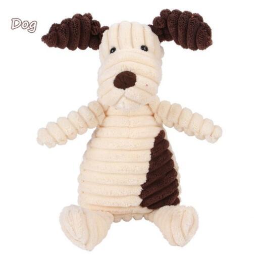 Cute plush dog toy designed for dogs with dog teeth cleaning plush features and soft textures