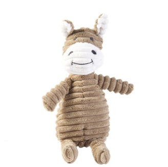 Dog teeth cleaning plush toy shaped like a smiling donkey for fun dental care