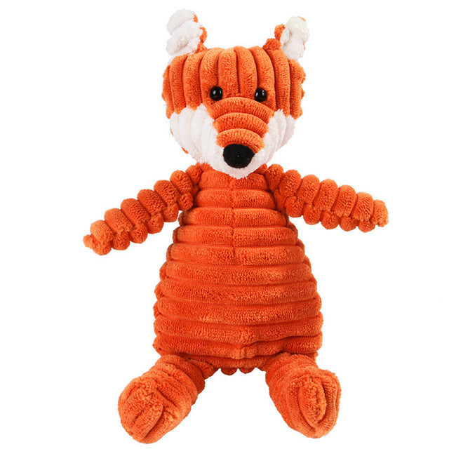 Orange plush toy for dogs designed for teeth cleaning plush and gentle dental care