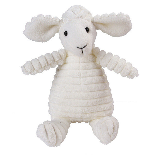 Pet Haven Delights Dog Teeth Cleaning Plush in the shape of a cute sheep for effective dental care