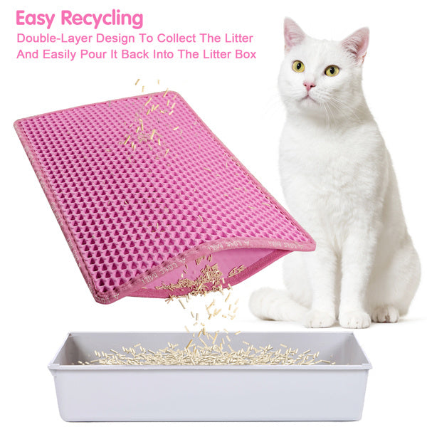 Pet Haven Delights easy clean litter mat for cats with double-layer design for easy recycling of litter