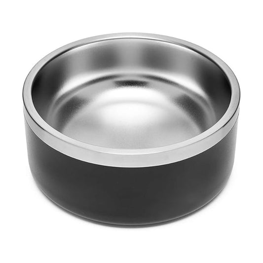 Easy to clean pet feeding bowl in sleek design with a stainless steel interior for pets