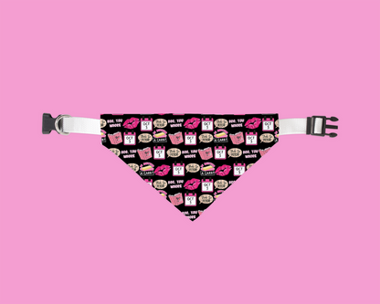 Scarlet Gaia funny dog bandana with Halloween themed pink and black pattern for pets