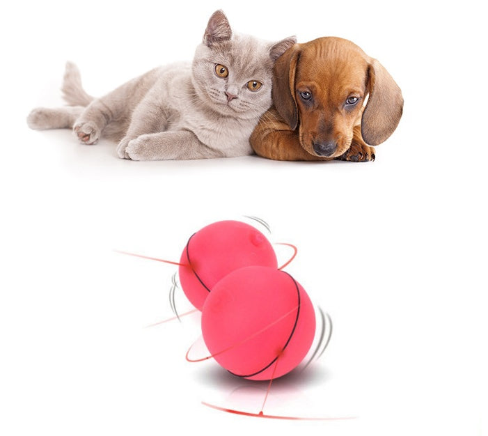Funny motion activated cat toy in vibrant pink, designed for playful pets like cats and dogs