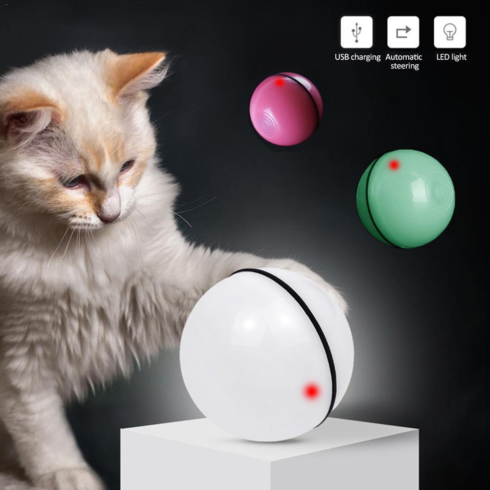 Funny motion activated cat toy with USB charging and LED light for interactive playtime