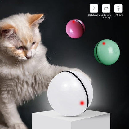 Funny motion activated cat toy with USB charging and LED light for interactive playtime