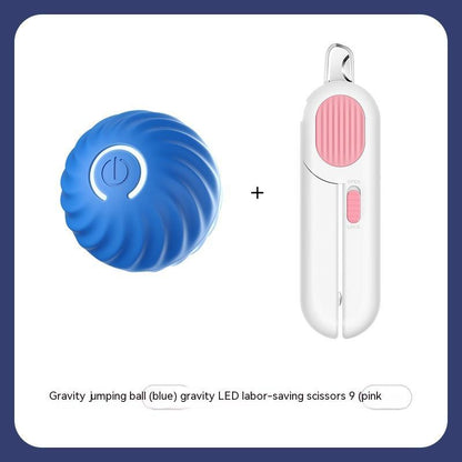 Interactive dog ball toy in blue with remote control for engaging playtime and exercise