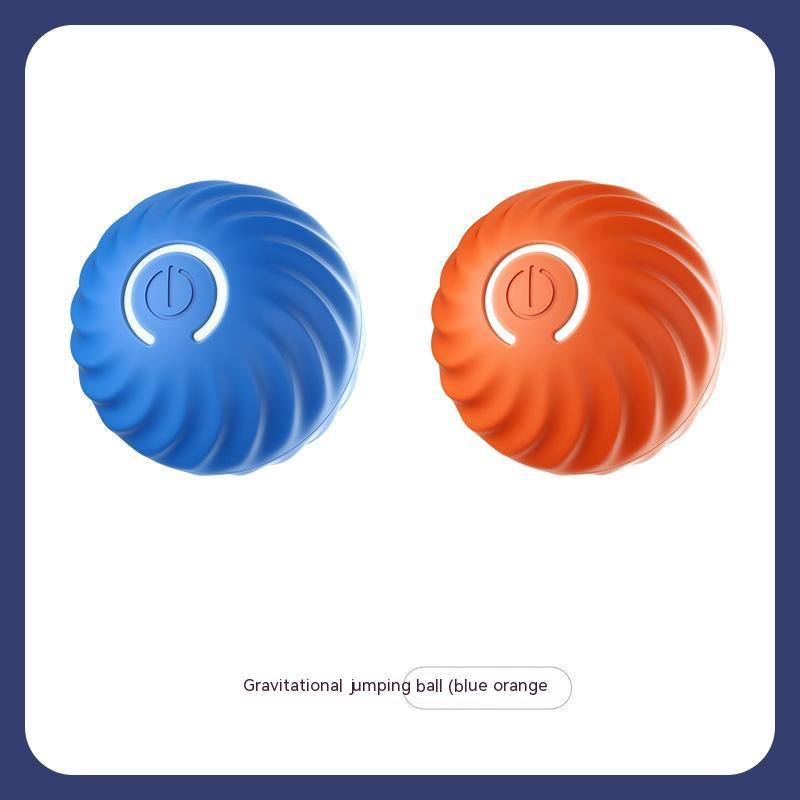 Interactive dog ball toy in blue and orange designed for engaging playtime with pets