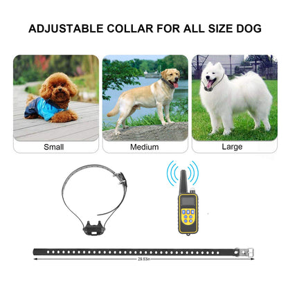 Adjustable long range dog collar 875 yards suitable for small, medium, and large dogs, offering versatility and comfort