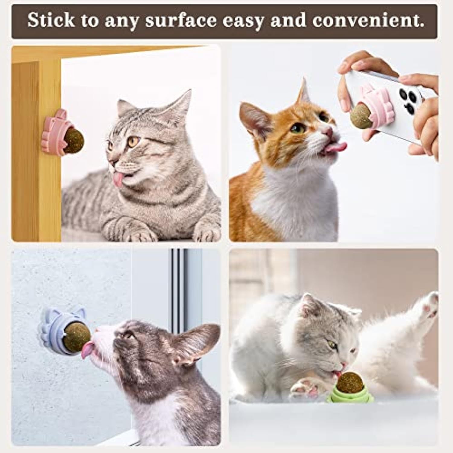 Orange Poppy healthy cat teeth cleaning toy suction lick treat holder for cats on surfaces