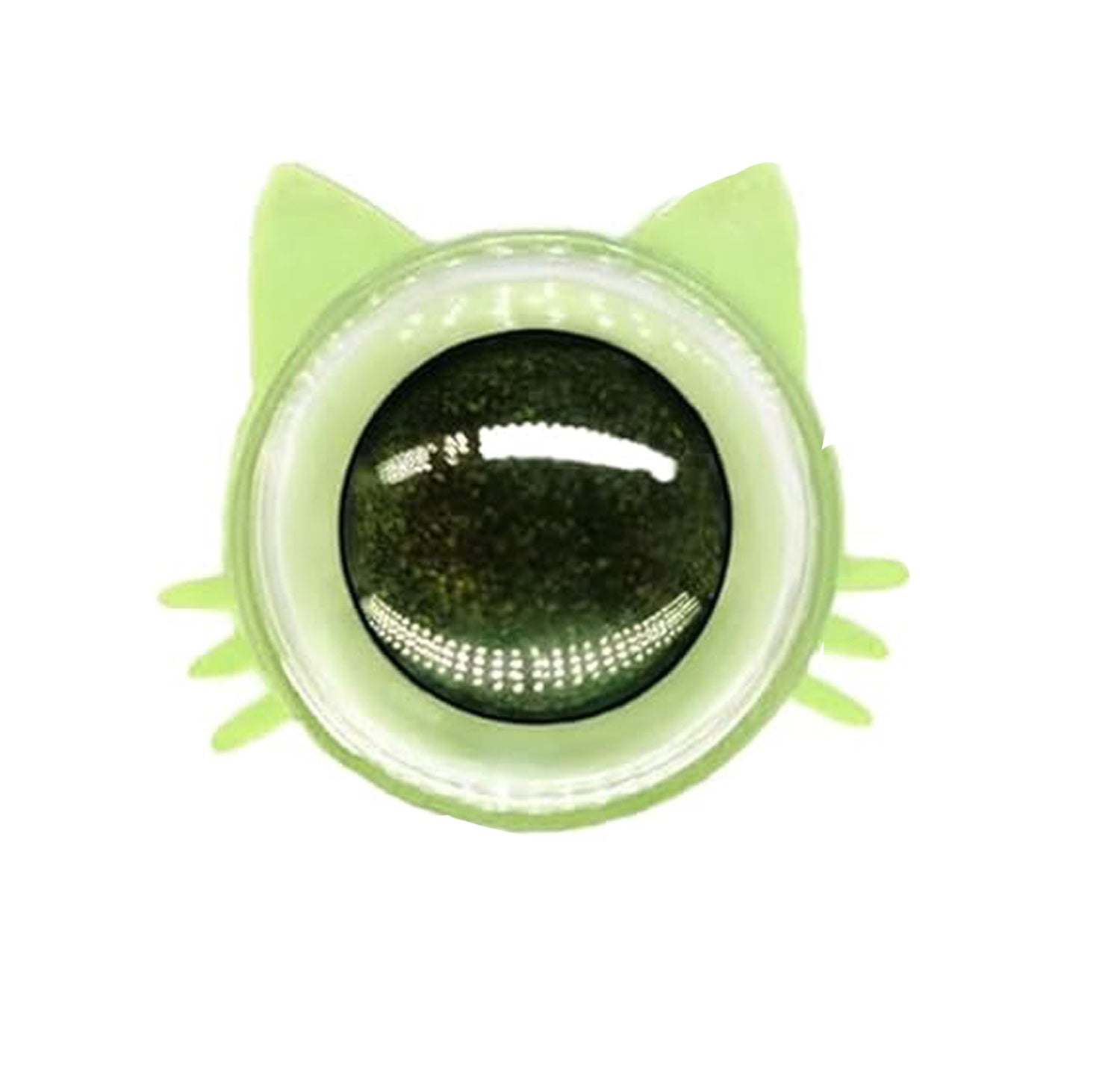 Orange Poppy green cat face silicone dental ball healthy cat teeth cleaning toy for playful oral care
