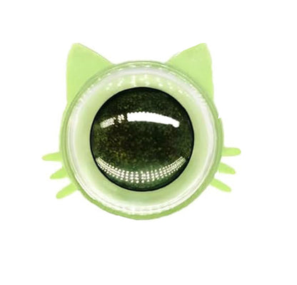 Orange Poppy green cat face silicone dental ball healthy cat teeth cleaning toy for playful oral care