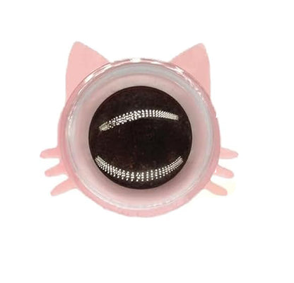Orange Poppy pink cat face suction toy with textured center for healthy cat teeth cleaning toy and play