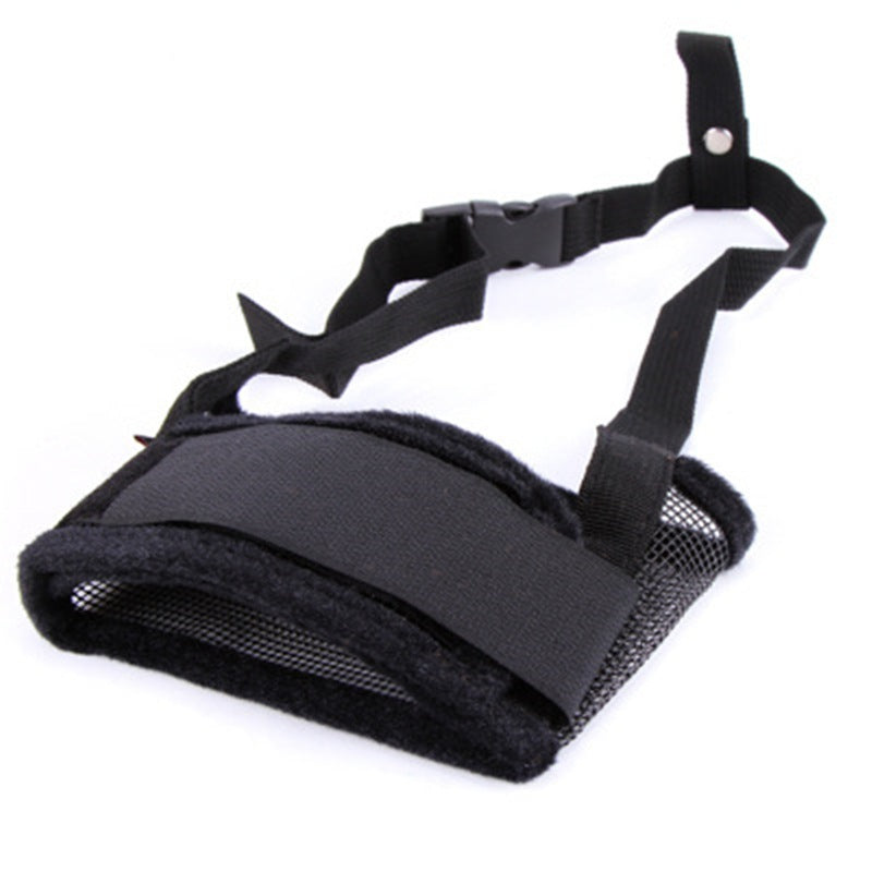 Orange Poppy adjustable dog muzzle for biting black mesh padded muzzle with adjustable straps and buckle