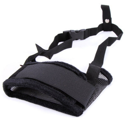 Orange Poppy adjustable dog muzzle for biting black mesh padded muzzle with adjustable straps and buckle