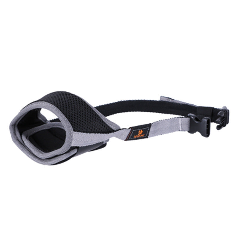 Orange Poppy breathable mesh adjustable dog muzzle for biting with padded nose cover and quick release buckle
