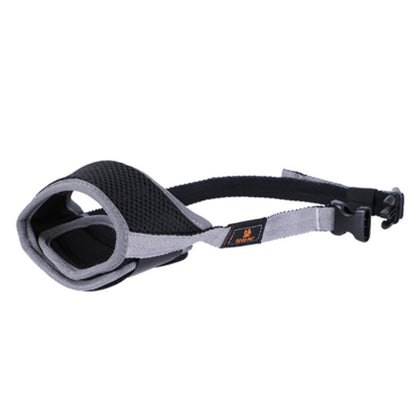Orange Poppy breathable mesh adjustable dog muzzle for biting with padded nose cover and quick release buckle