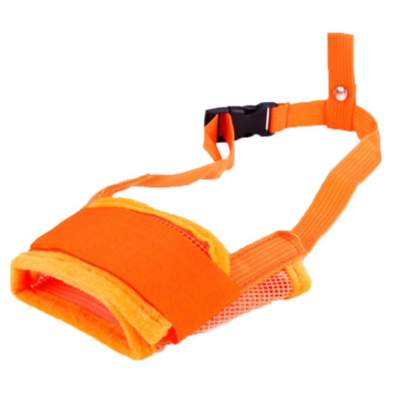 Orange Poppy padded breathable nylon dog muzzle with mesh and buckle straps adjustable dog muzzle for biting