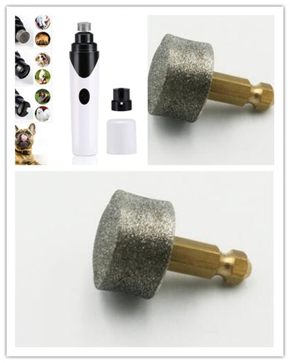 Orange Poppy electric pet nail clippers handheld white grinder with diamond bit and protective cap for cats dogs