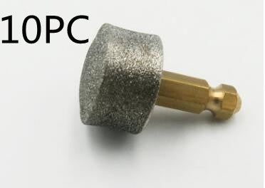 Replacement diamond grinding bit for electric pet nail clippers showing metal shank and grinding head