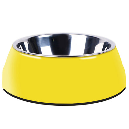 Orange Poppy yellow non slip pet bowl with removable stainless insert large stainless steel dog bowls