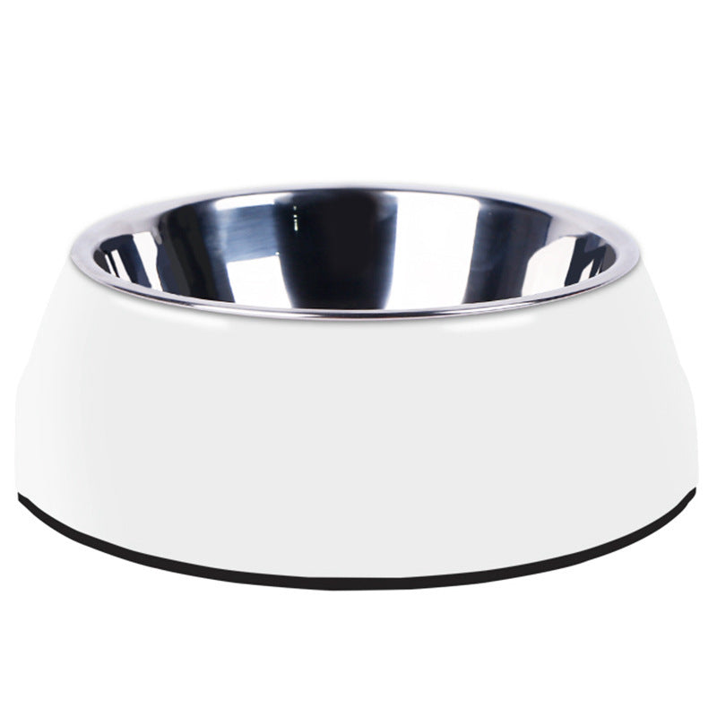 Orange Poppy white pet bowl with removable stainless interior large stainless steel dog bowls non slip base