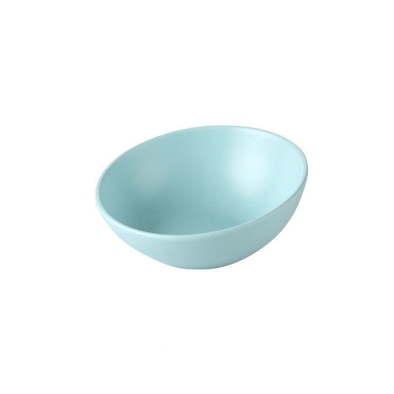 Orange Poppy light blue oval pet bowl made for durable pet feeding supplies and everyday use