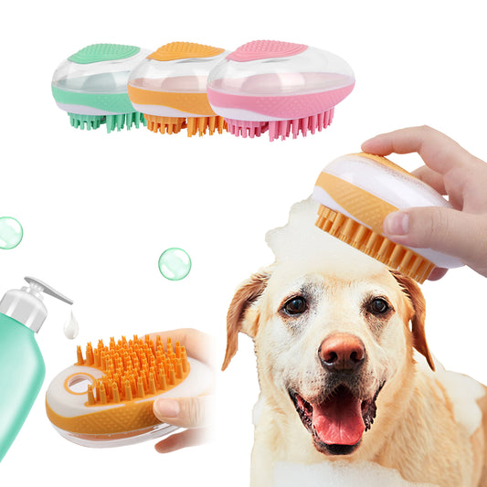 Colorful cat and dog massage comb designed for grooming and relaxing pets during bath time