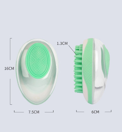 Pet Haven Delights cat and dog massage comb in green, designed for comfortable grooming and relaxation.