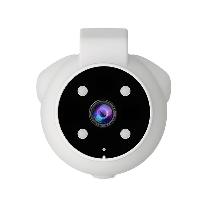 Orange Poppy small white pet tracker collar with camera round lens and LED lights for monitoring pets