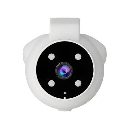 Orange Poppy small white pet tracker collar with camera round lens and LED lights for monitoring pets