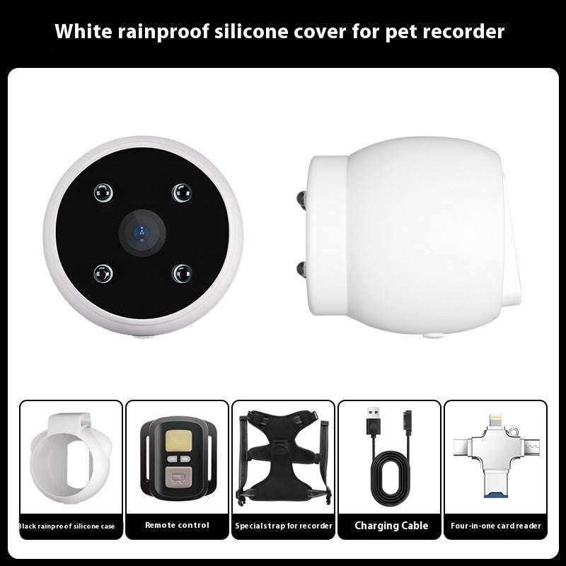 Orange Poppy white rainproof silicone cover and accessories for pet tracker collar with camera and remote