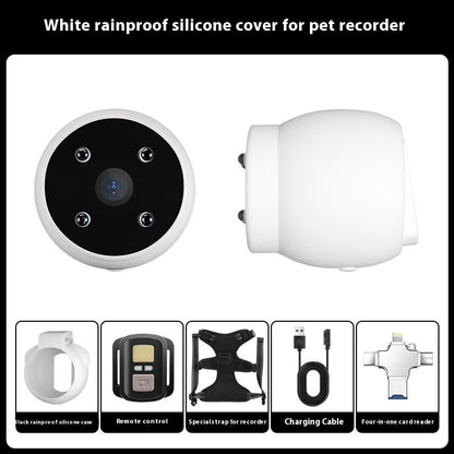 Orange Poppy white rainproof silicone cover and accessories for pet tracker collar with camera and remote