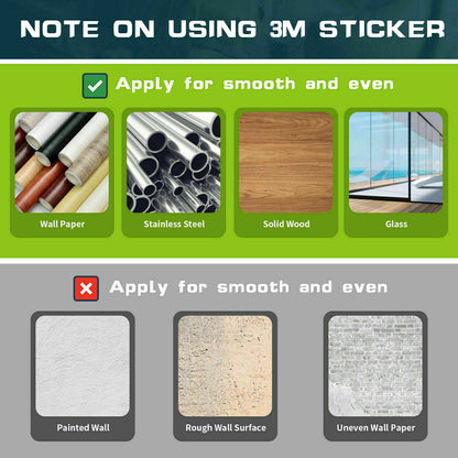 Instructions for applying 3M stickers for pet safety gate for stairs on various surfaces