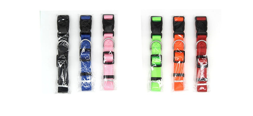 Assorted adjustable pet collars in various colors for comfortable pet wear