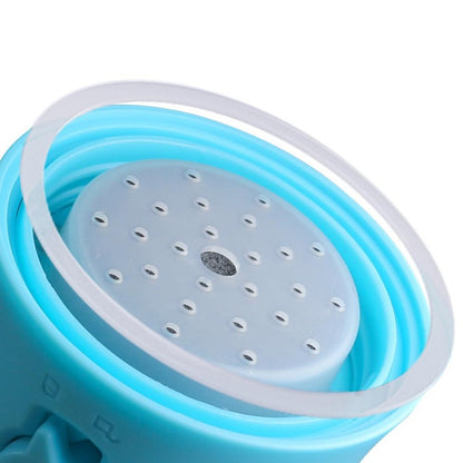 Pet travel water bottle with a soft silicone design and spill-proof spout for hydration on the go