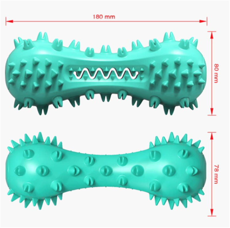 Orange Poppy teal peanut shaped spiky chew with grooves for dental care durable dog teeth cleaning toy